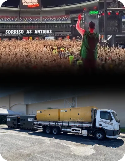 Estrutura de energia da Top Geradores no evento Sorriso Maroto