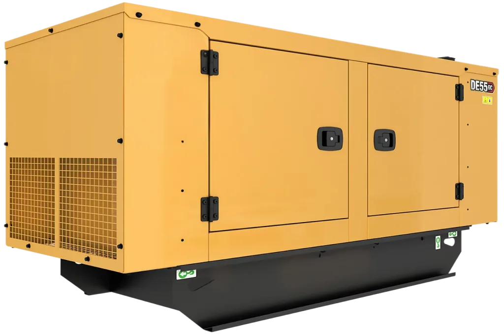 Gerador industrial amarelo da frota Top Geradores